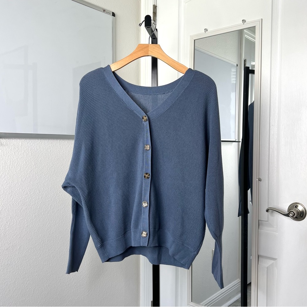V-neck button down sweaters